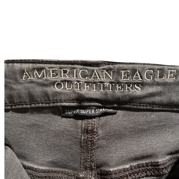 American Eagle Jeggings Womens 6 Short Gray Super Hi Rise Stretch Denim Pockets - Picture 6 of 6